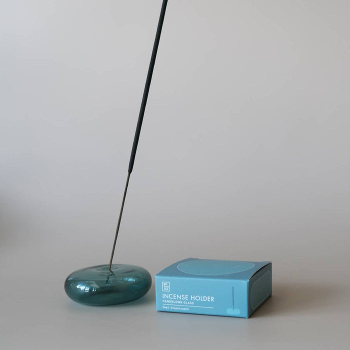 Bubble Incense Holder | Teal Glass