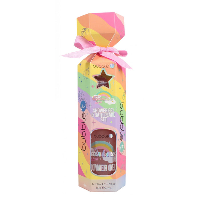 Bubble T The Rainbow Shower Gel 150ml & 5x4g Bath Pearl Gift Set