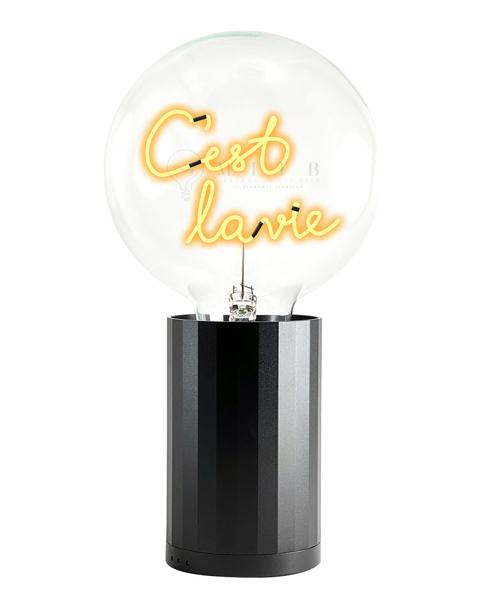 Bulb C'EST LA VIE Amber with Base Table Lamp PORTABLE Black
