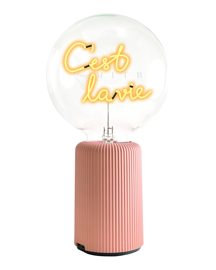 Bulb C'EST LA VIE Amber with Base Table Lamp PORTABLE Pop Nomad Blue