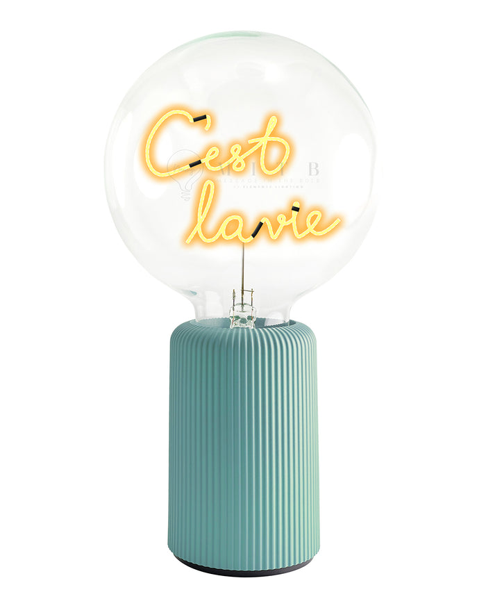 Bulb C'EST LA VIE Amber with Base Table Lamp PORTABLE Pop Nomad Blue