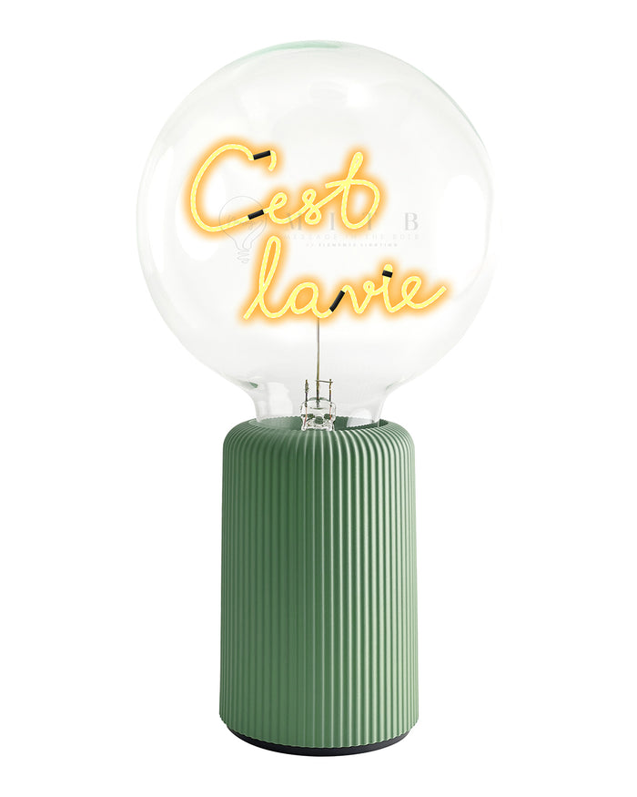 Bulb C'EST LA VIE Amber with Base Table Lamp PORTABLE Pop Nomad Blue