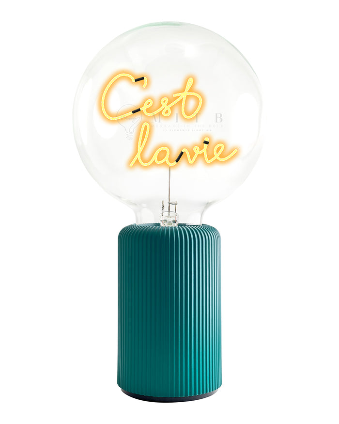 Bulb C'EST LA VIE Amber with Base Table Lamp PORTABLE Pop Nomad Blue