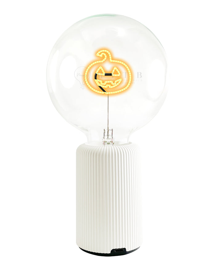 Bulb HALLOWEEN PUMPKIN Amber with Base Table Lamp PORTABLE Pop Nomad Emerald