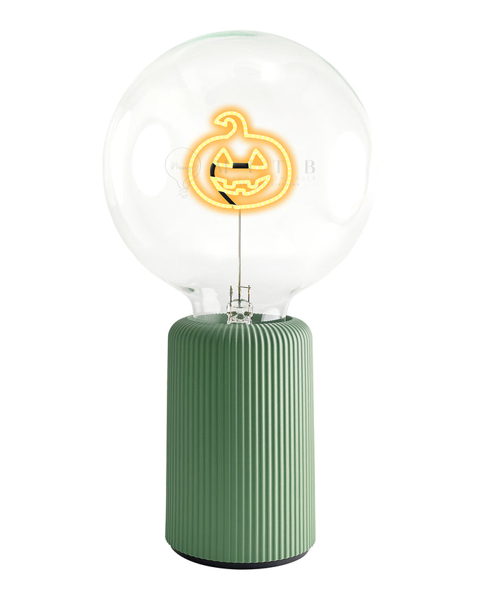 Bulb HALLOWEEN PUMPKIN Amber with Base Table Lamp PORTABLE Pop Nomad Emerald