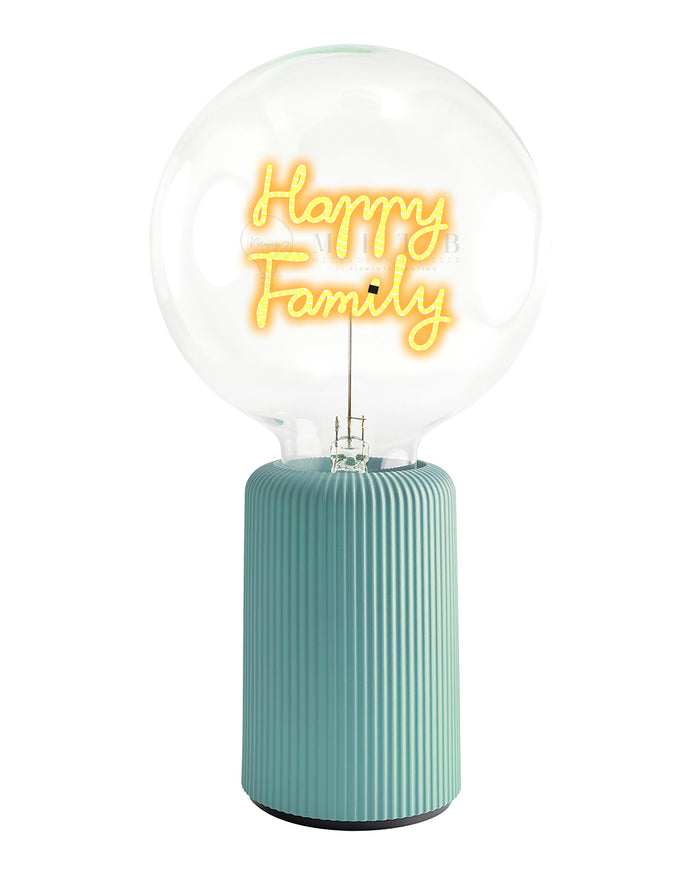Bulb HAPPY FAMILY Amber with Base Table Lamp PORTABLE Pop Nomad White
