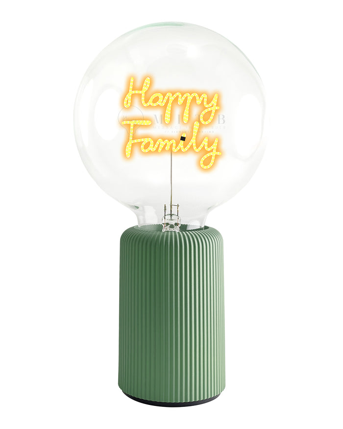 Bulb HAPPY FAMILY Amber with Base Table Lamp PORTABLE Pop Nomad White
