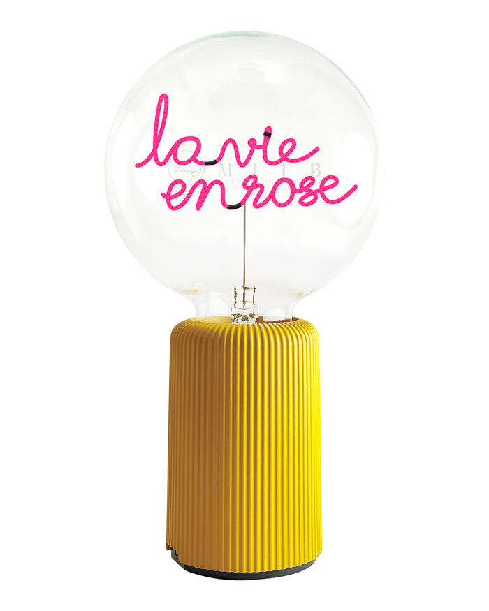 Bulb LA VIE EN ROSE Red with Base Table Lamp PORTABLE Pop Nomad Emerald