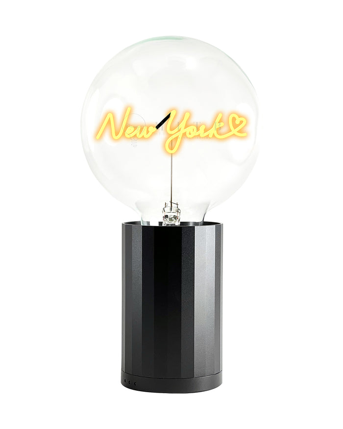 Bulb LOVE NEW YORK  Amber with Base Table Lamp PORTABLE Rose Gold