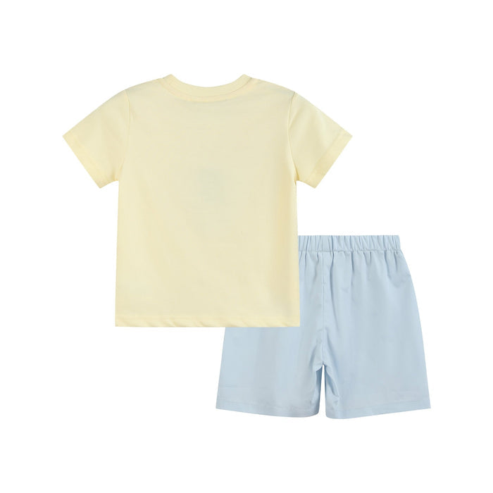 Buttercream Yellow Whale Smocked Shirt and Shorts Set - Lil Cactus