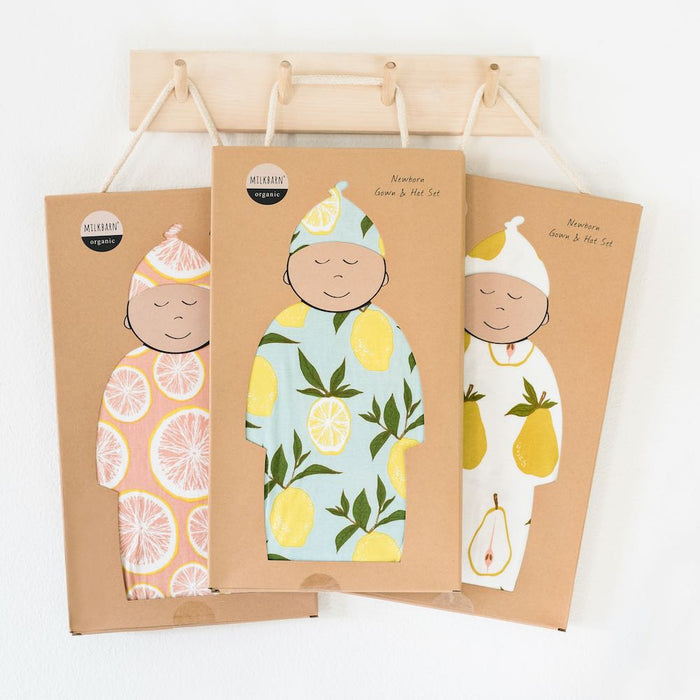 Butterfly Bamboo Newborn Gown & Hat Set - Babies in Bloom