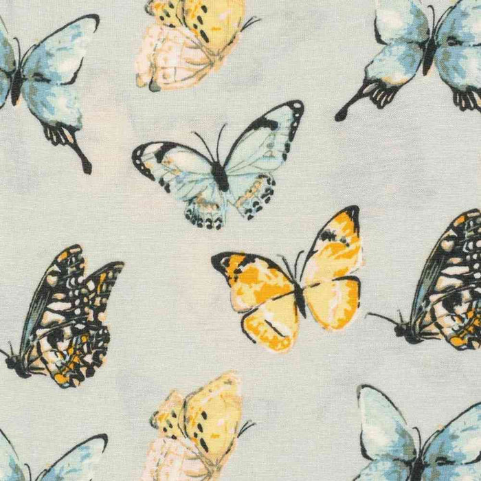 Butterfly Bamboo Ruffle Zipper Footed Romper - Babies in Bloom