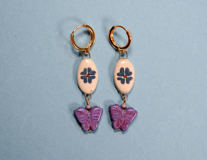 Butterfly Garden Hoop Earrings