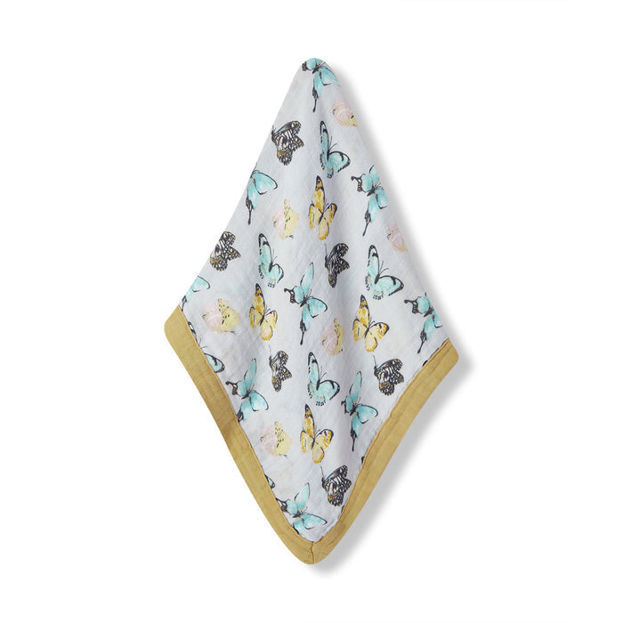 Butterfly Mini Lovey Two-Layer Muslin Security Blanket - Babies in Bloom