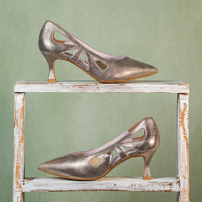 Camille: Metallic Suede Shoes Sole Bliss