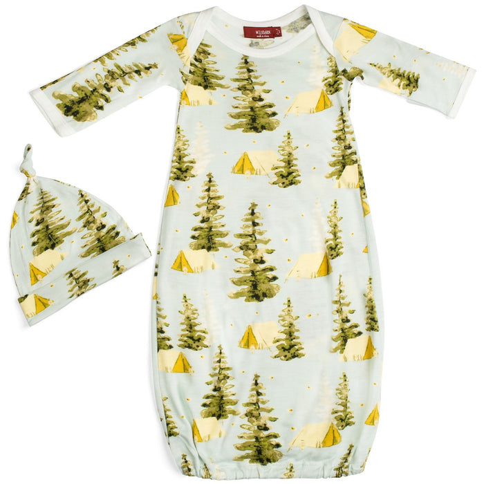 Camping Bamboo Newborn Gown & Hat Set - Babies in Bloom