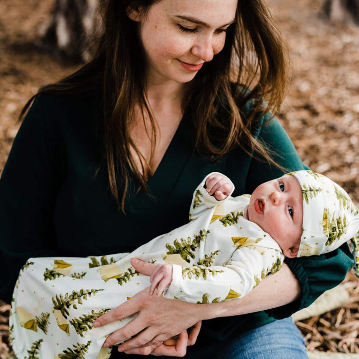 Camping Bamboo Newborn Gown & Hat Set - Babies in Bloom