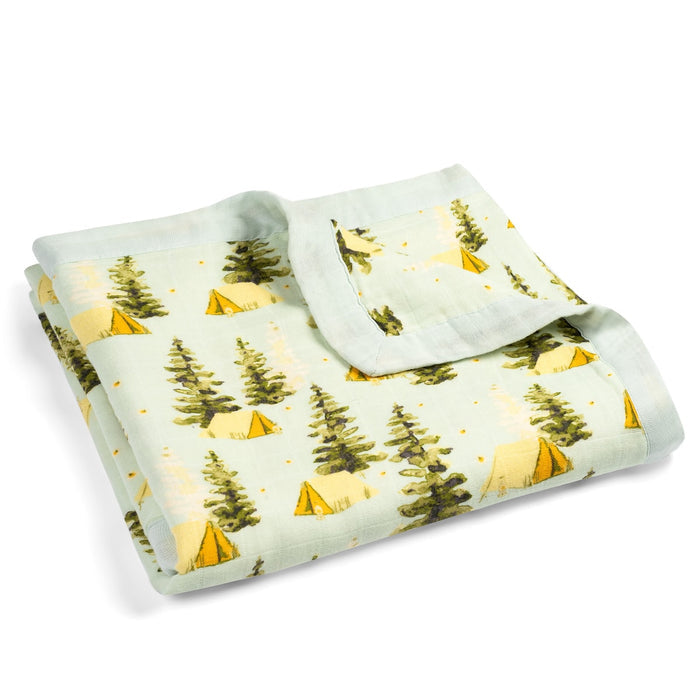 Camping Big Lovey Three-Layer Muslin Blanket - Babies in Bloom
