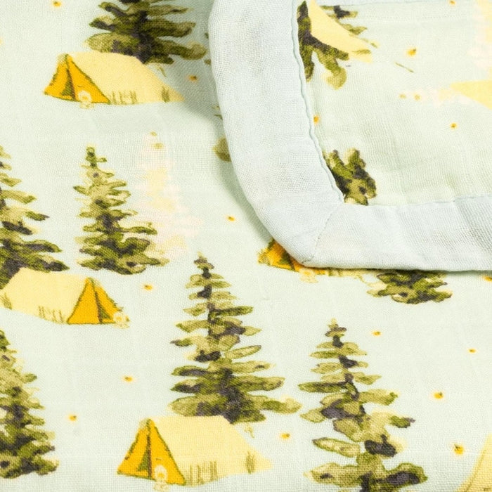 Camping Big Lovey Three-Layer Muslin Blanket - Babies in Bloom