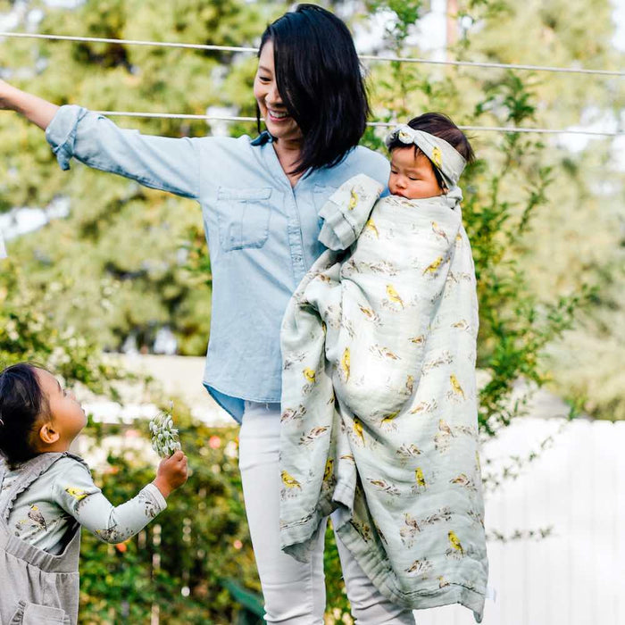 Camping Big Lovey Three-Layer Muslin Blanket - Babies in Bloom