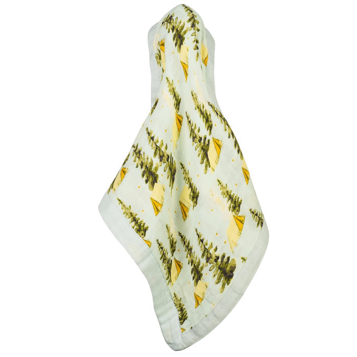 Camping Mini Lovey Two-Layer Muslin Security Blanket - Babies in Bloom