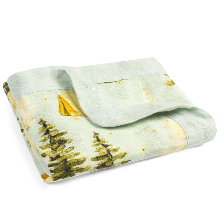 Camping Mini Lovey Two-Layer Muslin Security Blanket - Babies in Bloom