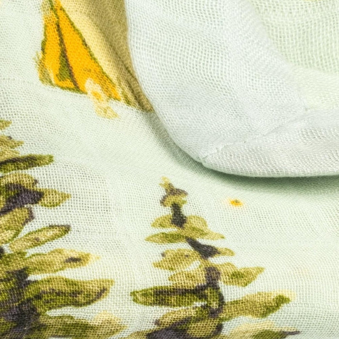Camping Mini Lovey Two-Layer Muslin Security Blanket - Babies in Bloom