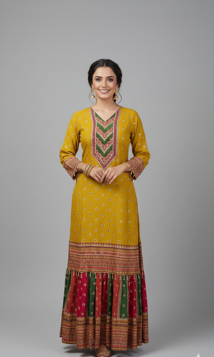 Canary Yellow Haldi Sharara Set