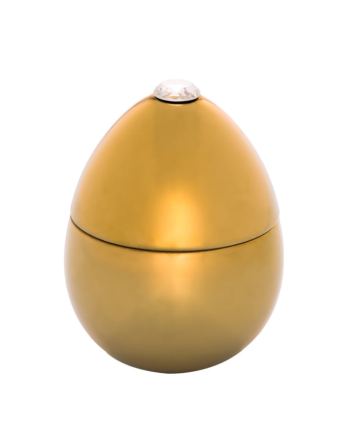 Candle in Ceramic Egg BOIS DE ROUSSIE GOLD 200gr 5.12 diam. x 6.5 in