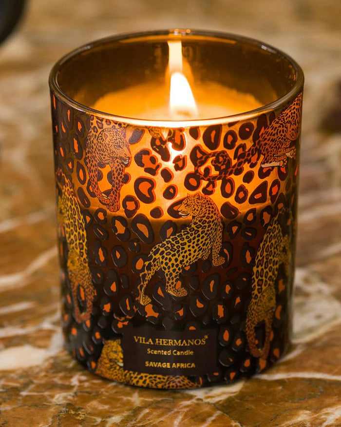 Candle in Jar JUNGLETOPIA 7oz Leopard Savage Africa