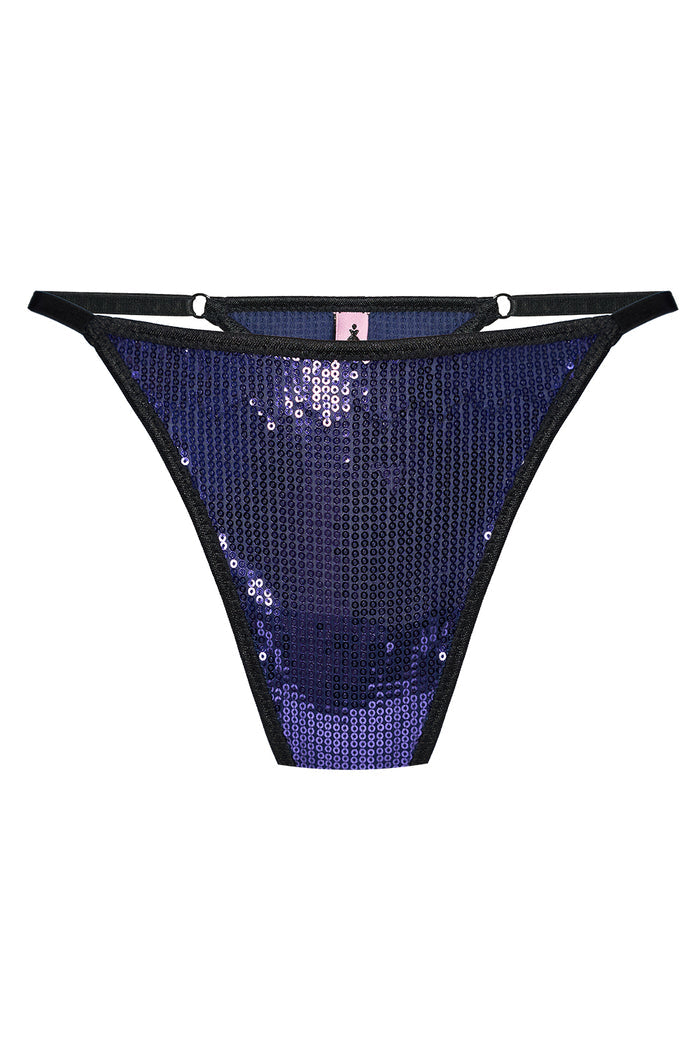 Capella violet sequined thongs