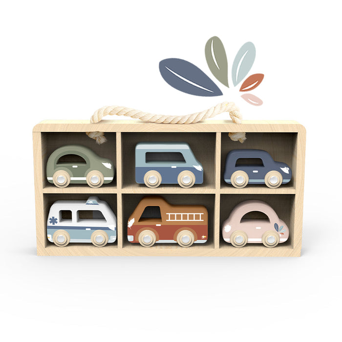 Car Display case w/ 6 vehicles - Babies in Bloom