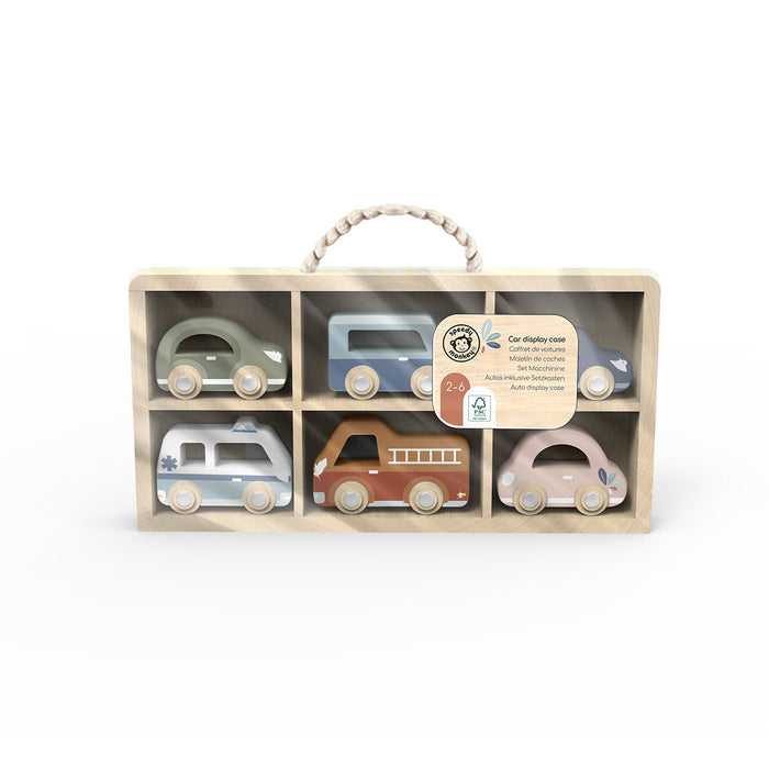 Car Display case w/ 6 vehicles - Babies in Bloom