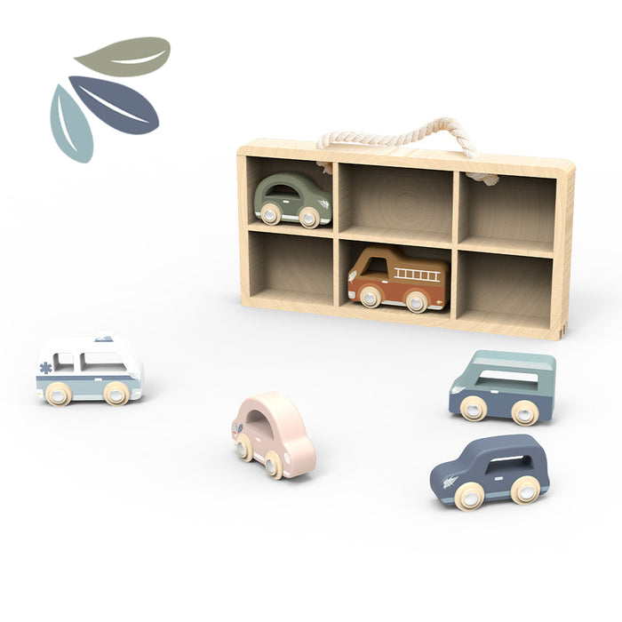 Car Display case w/ 6 vehicles - Babies in Bloom