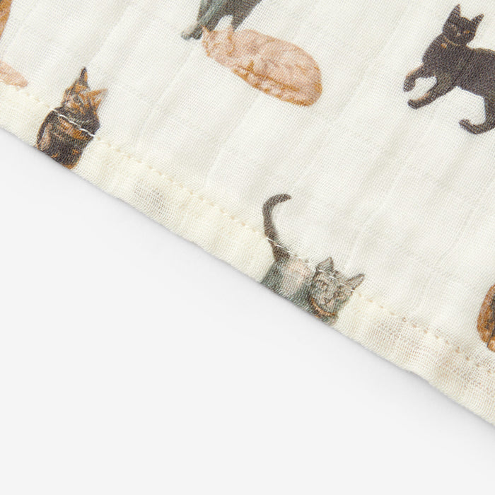 Cat Organic Cotton Two-Piece Burp Cloth Set - Babies in Bloom