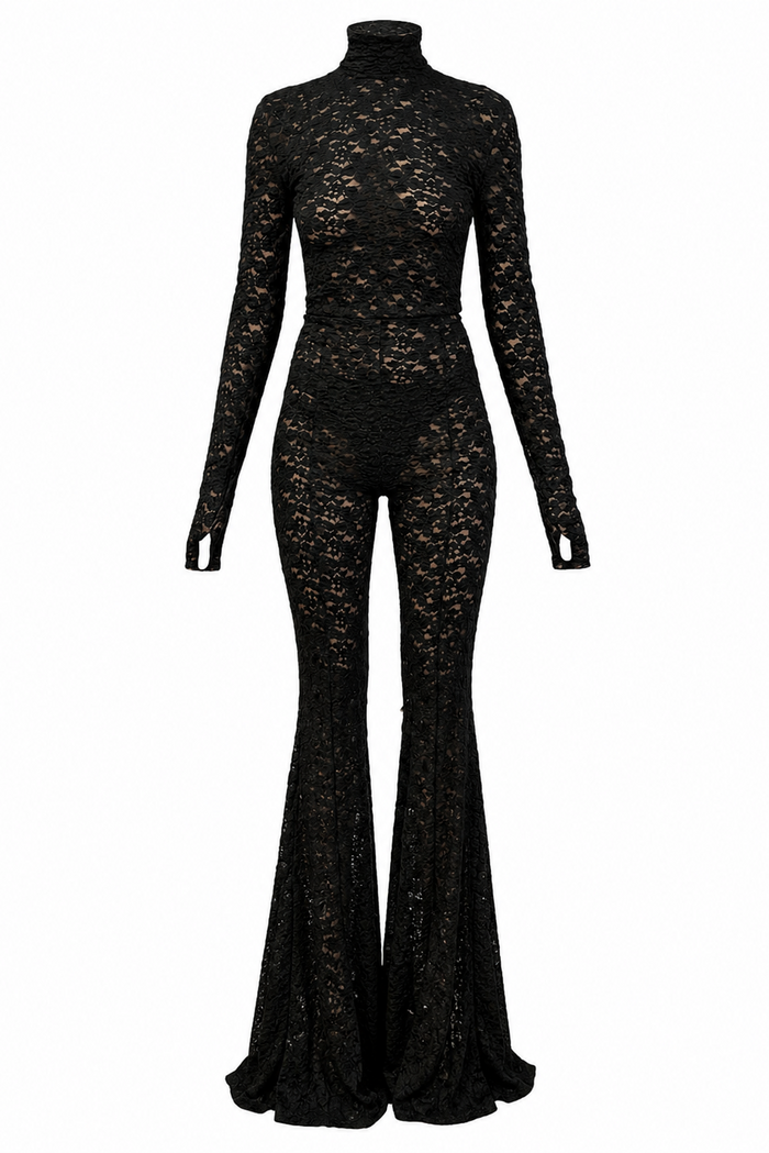 Catwalk black lace jumpsuit for Biehu