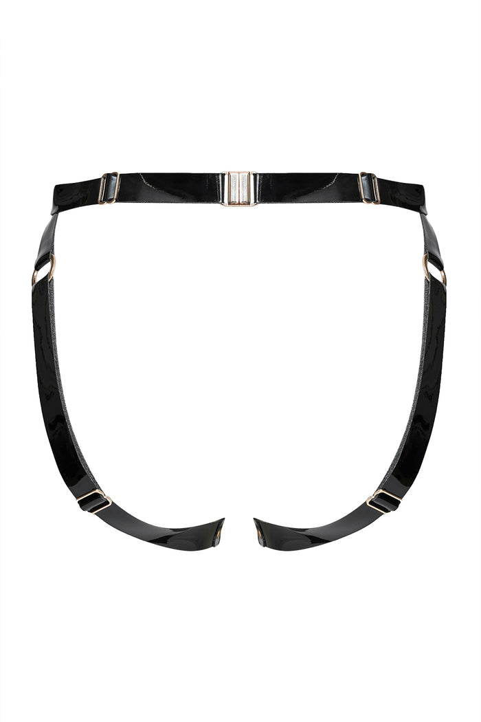 CatWoman black open thongs by Secret Room