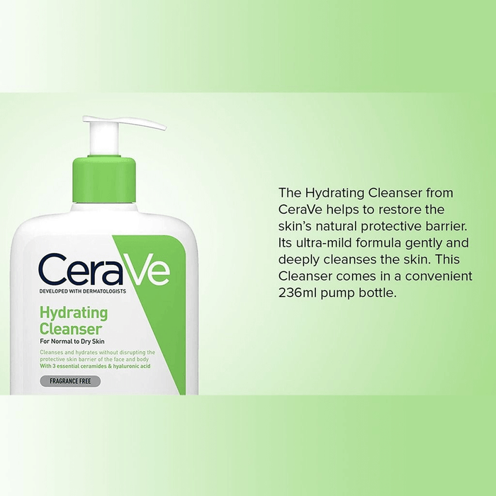 CeraVe Hydrating Facial Cleanser - 236ml (8oz), Facial Cleansers
