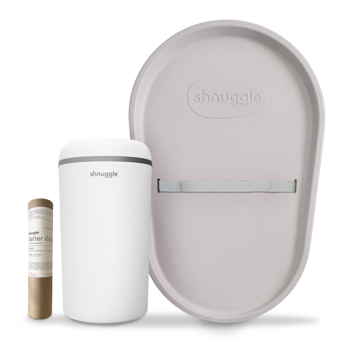 Changing Essentials Kit: Shnuggle Changing Mat + Diaper Pail + Better Bag Liners (90 Day Supply) - Babies in Bloom