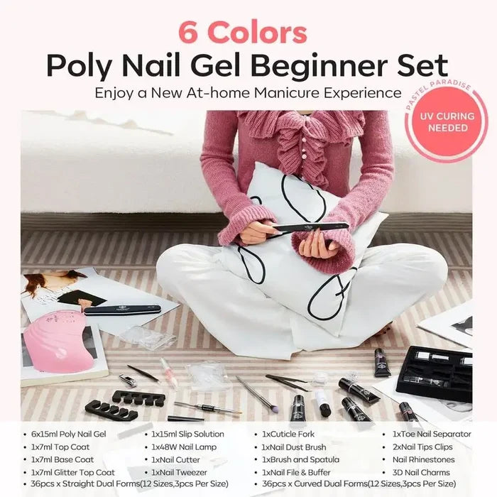 Cherry Girl - 21Pcs 6 Colors Poly Nail Gel Kit Poly Nail Gel Kit MODELONES #