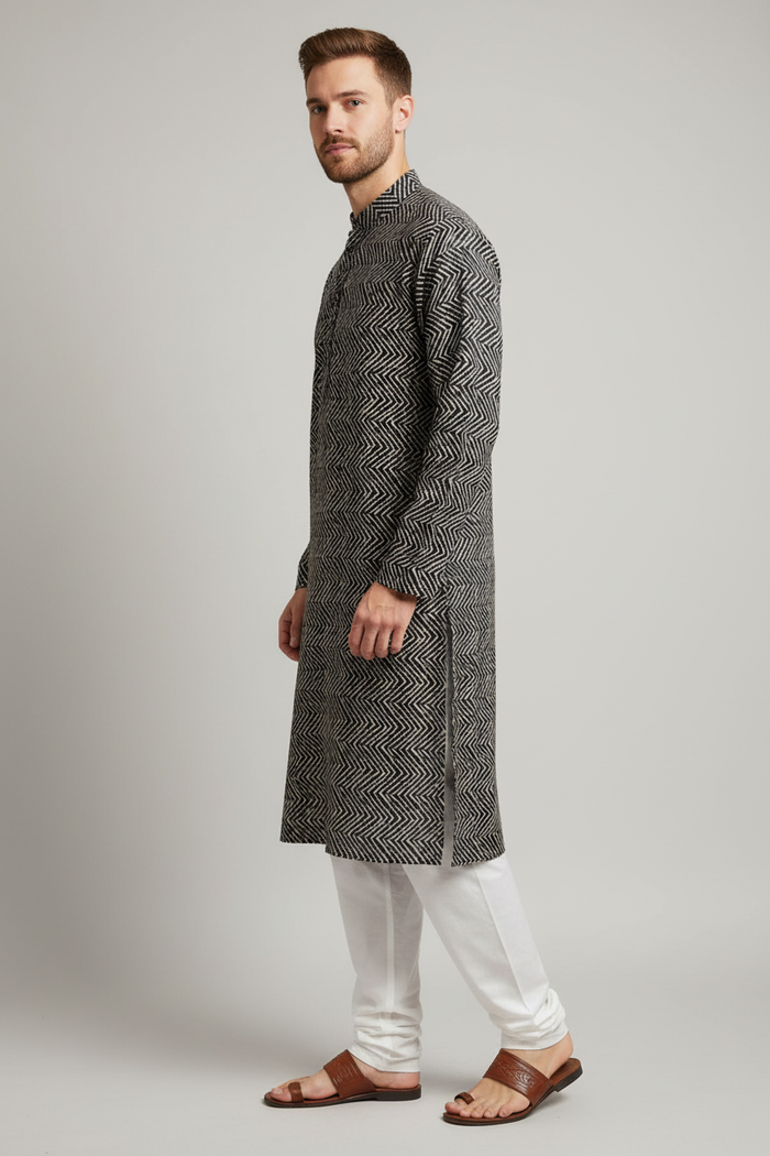 Chevron Print Kurta Set
