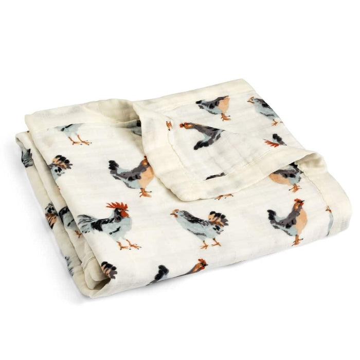 Chicken Big Lovey Three-Layer Muslin Blanket - Babies in Bloom