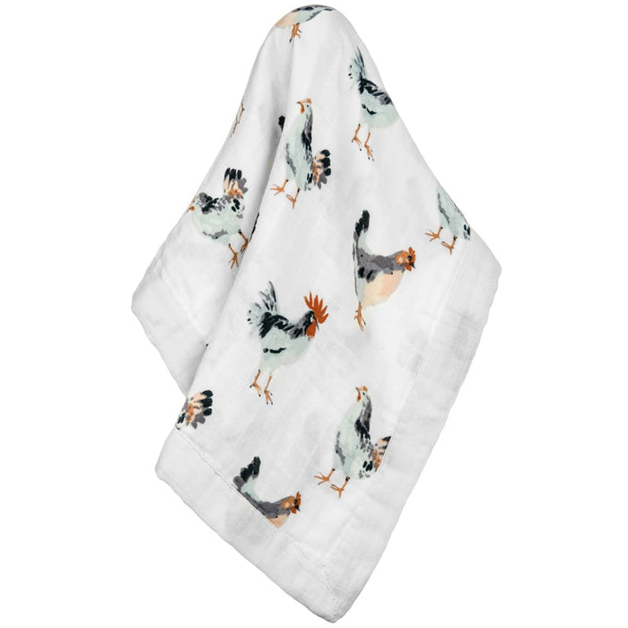 Chicken Mini Lovey Two-Layer Muslin Security Blanket - Babies in Bloom