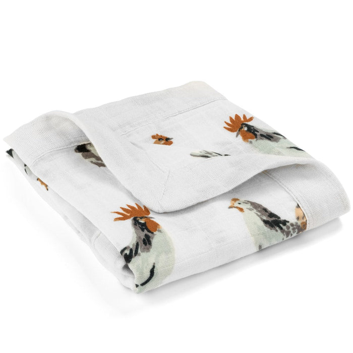 Chicken Mini Lovey Two-Layer Muslin Security Blanket - Babies in Bloom