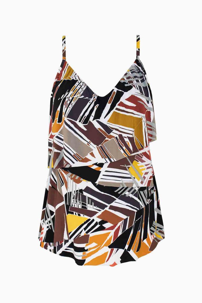 Chloe Tankini Top in Leaf Through