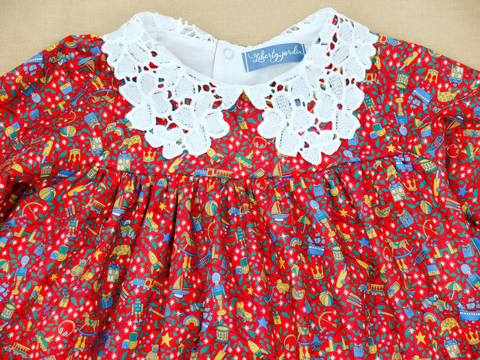 CHRISTMAS Liberty London Dress: Peter Pan Collar, Long Puffy Sleeve