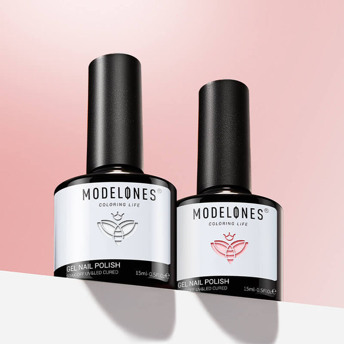 Classic French - 2 Colors Gel Nail Polish Duo 15ml Gel Polish Set MODELONES #