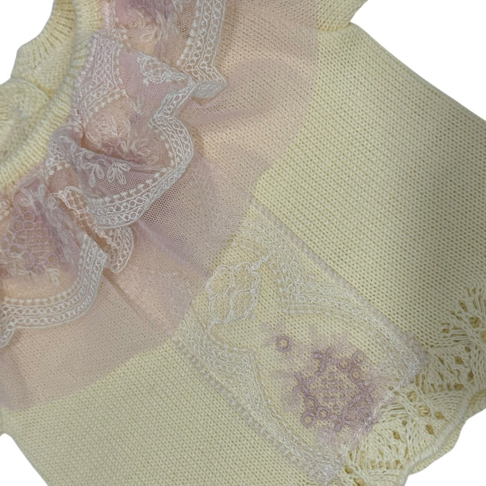 Clotilde Butter Yellow/Pink 3-Piece Knitted Set