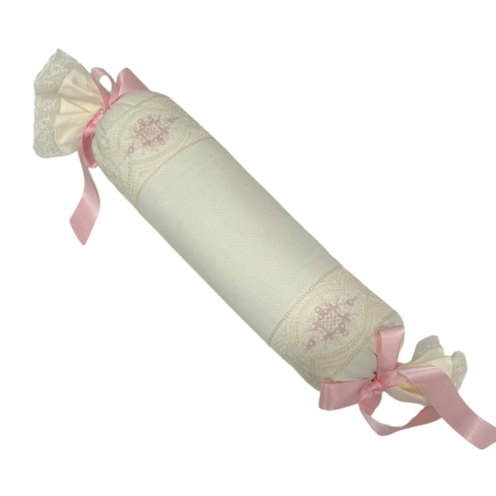 Clotilde Ivory Pillow Roll (Blue or Pink)