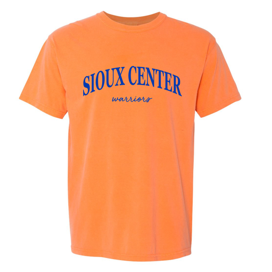 Comfort Colors Melon Sioux Center Warriors Tee